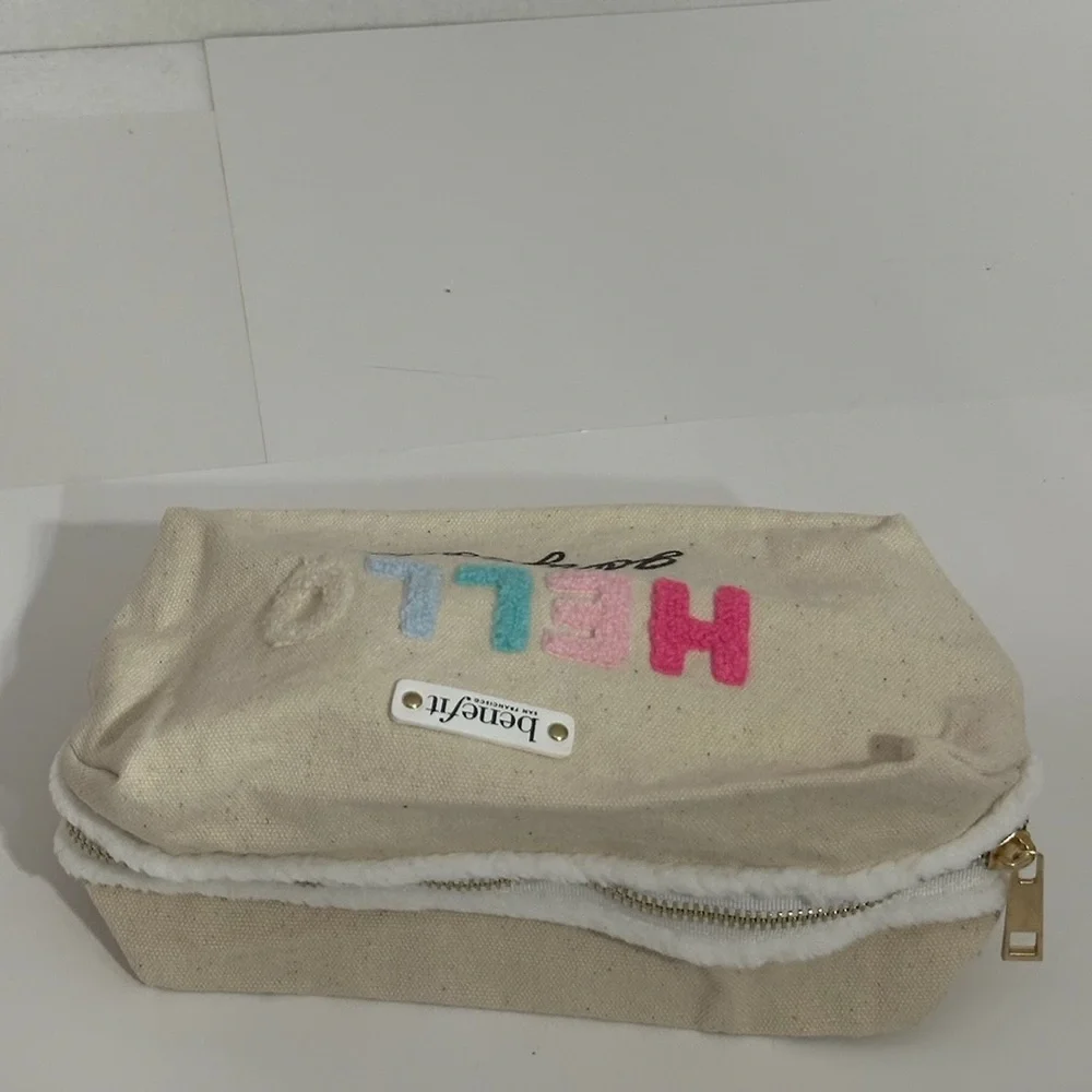 NEW Benefit Cosmetics Hello Gorgeous Canvas Makeup Bag Pouch | Limited Edition